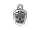 TierraCast Antiqued Silver Plated Charm, Calavera (ten)