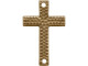 2-Hole Hammertone Cross Link, TierraCast Antiqued Brass Plate (Each)