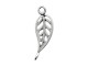 25mm 2-Loop Leaf Connector Charm, JBB - Antiqued Silver Plated (Each)