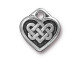 TierraCast Antiqued Silver Plated Charm, Small Celtic Heart (Each)