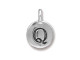 TierraCast Antiqued Silver Plated Q Letter Charm (Each)