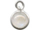 Rainbow Moonstone/ Sterling Silver Charm, Round Cabochon (12 Pieces)
