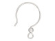 TierraCast Sterling Silver French Hook, Hoop Style with Bead (pair)