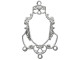 27x17mm White Plated Filigree, Victorian, 4 Loops (12 Pieces)
