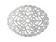 23x29mm Silver Plated Filigree, Domed Oval (12 Pieces)
