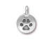 TierraCast Antiqued Silver Plated Paw Print Charm (Each)
