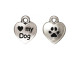 TierraCast Love My Dog Heart Charm - Antiqued Silver Plated (Each)