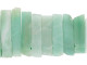 Green Aventurine Gemstone Bead, Tip Drilled Irregular Graduated Rectangles (strand)