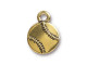 TierraCast Antiqued Gold Plated Britannia Pewter Baseball Charm (Each)