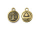 TierraCast Antiqued Gold Plated Libra Zodiac Charm (Each)