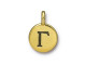 TierraCast Antiqued Gold Plated Greek Letter Gamma Charm (each)