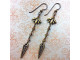 TierraCast Niobium Ear Wires w Round and Heishi Beads, Raw Gold-Fill/ Antique Brass (pair)