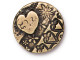 TierraCast Britannia Pewter Amor Round Button - Antiqued Brass Plated (Each)