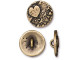 TierraCast Britannia Pewter Amor Round Button - Antiqued Brass Plated (Each)