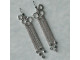 TierraCast Niobium Ear Wires w Round and Heishi Beads, Raw Sterling/ Black (pair)