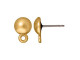 TierraCast Post Earring w 8mm Dome and Loop - Gold Plated (pair)