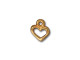 TierraCast Gold Plated Open Heart Charm (Each)