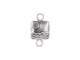 Sterling Silver Square Connector with Water and Sky - 2 Loops (Each)