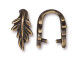 TierraCast 16.5mm Botanical Prong Bail, Pinch Bail,Antiqued Brass Plated (Each)