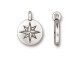 TierraCast Mini North Star Charm - Antiqued Silver Plated (Each)