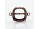 Bezel Setting for 12mm Cushion Stone, 2 Loops - Ant. Copper Plate (Each)