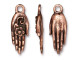 TierraCast Blossom Hand Charm - Antiqued Copper Plated (Each)