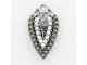 Embellished Monochromatic Reverse Drop Charm - Silver Plated (Each)