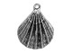 TierraCast Scalloped Shell Pendant - Antiqued Silver Plated (Each)