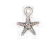 TierraCast Tiny Starfish Charm - Antiqued Silver Plated (Each)