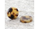 Acetate Coin 2-hole Connector, 14mm - Light Tortoise (Each)