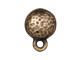TierraCast Round Hammertone Post Earring w Loop - Antiqued Brass Plated (pair)