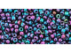 The uniform size and shape of Toho seed beads make them an excellent choice for beadwork and consistently-sized spacers.Toho seed beads are usually colorfast; however, galvanized and silver-lined  beads may fade over time. Protect them from bleach, excessive friction and direct sunlight to keep them looking like new. Seed Bead Facts What are seed beads? Popular, tiny glass beads commonly used for weaving and embellishment.How are they made? Glass is pulled or drawn using a hollow tube, and then   the glass is cut in small pieces. They are sometimes reheated to round   the ends.What's that funny little zero? That zero refers to   the number of aughts, which is a unit used to indicate the size of   small beads. The scale is inverted, so larger numbers of aughts   correspond to smaller beads (i.e. the bigger the number, the smaller   the bead). Size 11 would be 00000000000, but since that takes up too much   room, it is abbreviated to 110.  See Related Products links (below) for similar items and additional jewelry-making supplies that are often used with this item.