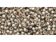 TOHO Glass Seed Bead, Size 11, 2.1mm, Gold-Lined Black Diamond (Tube)