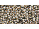 TOHO Glass Seed Bead, Size 11, 2.1mm, Gold-Lined Black Diamond (Tube)