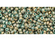 TOHO Glass Seed Bead, Size 11, 2.1mm, Gilded Marble Turquoise (Tube)