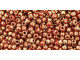 TOHO Glass Seed Bead, Size 11, 2.1mm, Gilded Marble Red (Tube)