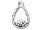 TierraCast Lotus Teardrop - Antiqued Silver Plated (Each)