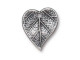TierraCast Heart-shaped Leaf Charm - Antiqued Pewter Plated (Each)