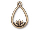 TierraCast Lotus Teardrop - Antiqued Brass Plated (Each)