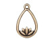 TierraCast Lotus Teardrop - Antiqued Brass Plated (Each)