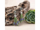 TierraCast Succulent Post Earring w Loop - Antiqued Silver Plated (pair)