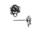 TierraCast Succulent Post Earring w Loop - Antiqued Silver Plated (pair)
