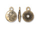 TierraCast Antiqued Gold Plated Starry Night Charm with Crystal (Each)