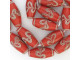 12x30mm Trailed Glass Beads - Orange-Red (strand)