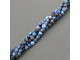 Azure Agate: Our azure agate beads are darker blue than many azure agate beads on the market. They are a vivid mix of indigo, cobalt blue, white, black, translucent gray and occasionally some red-browns. Some of the beads have dark blue or black spots like evil eye beads. Like other Fired Agate, the rich blues in these semi-precious beads are achieved via a combination of heat and dyes. The color goes great with new blue jeans, and is an economical alternative to lapis lazuli. The shades of blues found in strands of azure agate can be used for either the throat chakra or brow chakra (or, for classic WOW players, completing a quest in the Arathi Highlands).   See the Related Products links below for similar items, and more information about this stone.