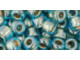 TOHO Glass Seed Bead, Size 3, Gold-Lined Aqua (Tube)