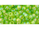 TOHO Glass Seed Bead, Size 6, Transparent-Rainbow Lime Green (Tube)