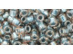 TOHO Glass Seed Bead, Size 6, Inside-Color Crystal/Metallic Blue-Lined (Tube)