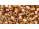 TOHO Glass Seed Bead, Size 6, Gold-Lined Topaz (Tube)