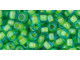 TOHO Glass Seed Bead, Size 6, Inside-Color Aqua/Opaque Yellow-Lined (Tube)
